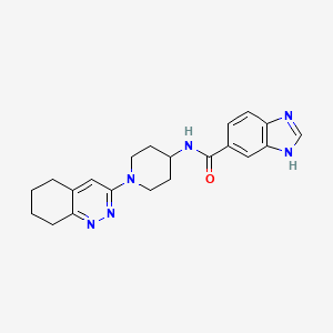 molecular formula C21H24N6O B2436250 N-(1-(5,6,7,8-tetrahydrocinnolin-3-yl)piperidin-4-yl)-1H-benzo[d]imidazole-5-carboxamide CAS No. 2034411-76-0