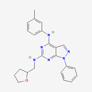 molecular formula C23H24N6O B2436272 N~4~-(3-methylphenyl)-1-phenyl-N~6~-(tetrahydrofuran-2-ylmethyl)-1H-pyrazolo[3,4-d]pyrimidine-4,6-diamine CAS No. 946321-30-8