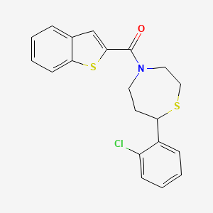 B2436281 Benzo[b]thiophen-2-yl(7-(2-chlorophenyl)-1,4-thiazepan-4-yl)methanone CAS No. 1797638-38-0