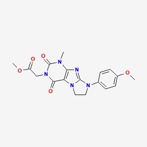 molecular formula C18H19N5O5 B2436282 Methyl 2-[6-(4-methoxyphenyl)-4-methyl-1,3-dioxo-7,8-dihydropurino[7,8-a]imidazol-2-yl]acetate CAS No. 893951-78-5