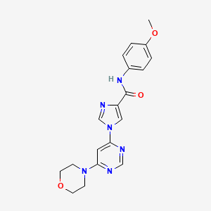 molecular formula C19H20N6O3 B2436310 N-(4-methoxyphenyl)-1-[6-(morpholin-4-yl)pyrimidin-4-yl]-1H-imidazole-4-carboxamide CAS No. 1251679-06-7