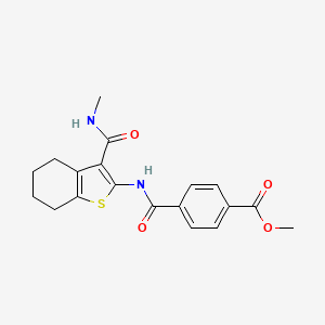 molecular formula C19H20N2O4S B2436315 Methyl 4-((3-(methylcarbamoyl)-4,5,6,7-tetrahydrobenzo[b]thiophen-2-yl)carbamoyl)benzoate CAS No. 892979-89-4