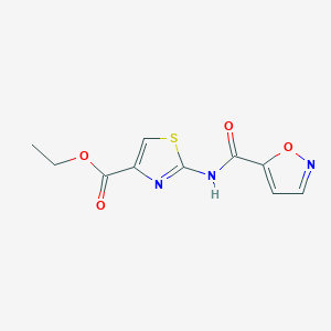 molecular formula C10H9N3O4S B2436327 Ethyl 2-(isoxazole-5-carboxamido)thiazole-4-carboxylate CAS No. 919759-30-1