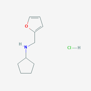 molecular formula C10H16ClNO B2436335 N-(Furan-2-ylmethyl)cyclopentanamine;hydrochloride CAS No. 2418705-59-4