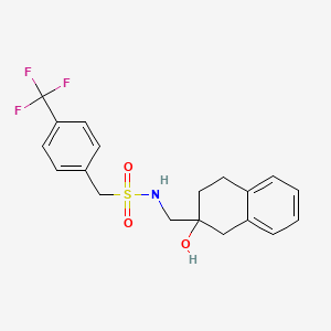 molecular formula C19H20F3NO3S B2436342 N-((2-hydroxy-1,2,3,4-tetrahydronaphthalen-2-yl)methyl)-1-(4-(trifluoromethyl)phenyl)methanesulfonamide CAS No. 1421529-38-5