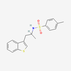 molecular formula C18H19NO2S2 B2436344 N-(1-(Benzo[b]thiophen-3-yl)propan-2-yl)-4-methylbenzenesulfonamide CAS No. 900641-82-9
