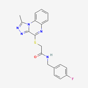 molecular formula C19H16FN5OS B2436350 N-(4-fluorobenzyl)-2-((1-methyl-[1,2,4]triazolo[4,3-a]quinoxalin-4-yl)thio)acetamide CAS No. 1358741-70-4
