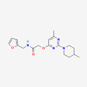 molecular formula C18H24N4O3 B2436351 N-(furan-2-ylmethyl)-2-((6-methyl-2-(4-methylpiperidin-1-yl)pyrimidin-4-yl)oxy)acetamide CAS No. 1206991-59-4