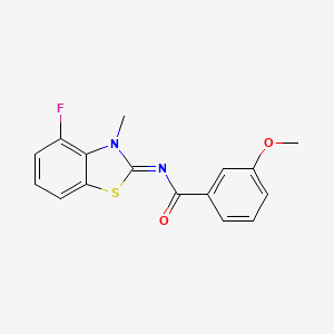 molecular formula C16H13FN2O2S B2436367 N-[(2Z)-4-fluoro-3-methyl-2,3-dihydro-1,3-benzothiazol-2-ylidene]-3-methoxybenzamide CAS No. 868371-17-9