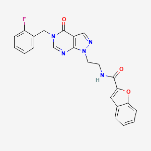 N-(2-(5-(2-fluorobenzyl)-4-oxo-4,5-dihydro-1H-pyrazolo[3,4-d]pyrimidin-1-yl)ethyl)benzofuran-2-carboxamide