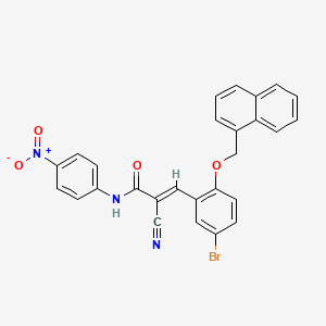 (E)-3-[5-bromo-2-(naphthalen-1-ylmethoxy)phenyl]-2-cyano-N-(4-nitrophenyl)prop-2-enamide