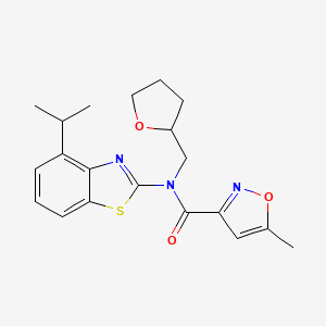 molecular formula C20H23N3O3S B2436384 N-(4-isopropylbenzo[d]thiazol-2-yl)-5-methyl-N-((tetrahydrofuran-2-yl)methyl)isoxazole-3-carboxamide CAS No. 946304-85-4