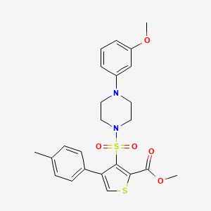 molecular formula C24H26N2O5S2 B2436402 Methyl 3-{[4-(3-methoxyphenyl)piperazin-1-yl]sulfonyl}-4-(4-methylphenyl)thiophene-2-carboxylate CAS No. 941935-85-9