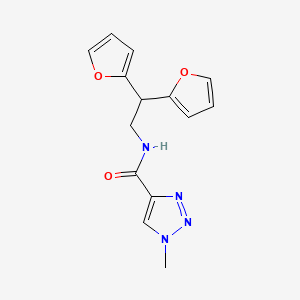 molecular formula C14H14N4O3 B2436445 N-(2,2-di(furan-2-yl)ethyl)-1-methyl-1H-1,2,3-triazole-4-carboxamide CAS No. 2097926-50-4