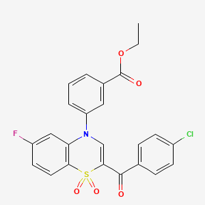 ethyl 3-[2-(4-chlorobenzoyl)-6-fluoro-1,1-dioxido-4H-1,4-benzothiazin-4-yl]benzoate