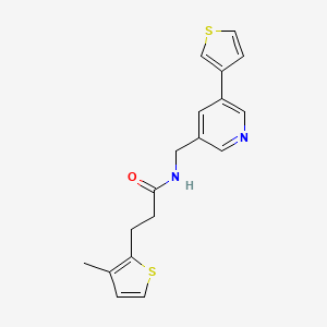 3-(3-methylthiophen-2-yl)-N-((5-(thiophen-3-yl)pyridin-3-yl)methyl)propanamide