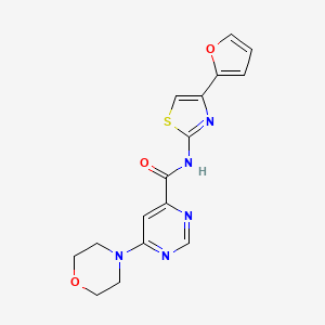 molecular formula C16H15N5O3S B2436469 N-(4-(furan-2-yl)thiazol-2-yl)-6-morpholinopyrimidine-4-carboxamide CAS No. 1903285-55-1