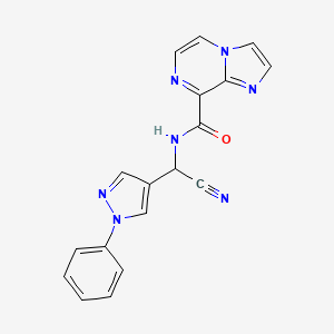 N-[Cyano-(1-phenylpyrazol-4-yl)methyl]imidazo[1,2-a]pyrazine-8-carboxamide