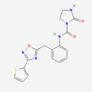 2-oxo-N-(2-((3-(thiophen-2-yl)-1,2,4-oxadiazol-5-yl)methyl)phenyl)imidazolidine-1-carboxamide