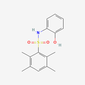 molecular formula C16H19NO3S B2436482 N-(2-hydroxyphenyl)-2,3,5,6-tetramethylbenzenesulfonamide CAS No. 881302-21-2