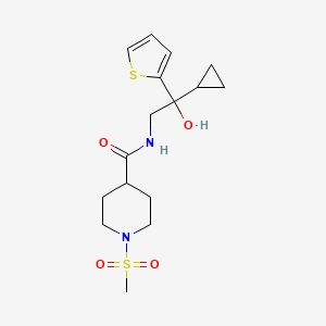 molecular formula C16H24N2O4S2 B2436489 N-(2-cyclopropyl-2-hydroxy-2-(thiophen-2-yl)ethyl)-1-(methylsulfonyl)piperidine-4-carboxamide CAS No. 1798620-66-2
