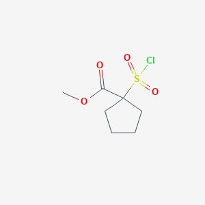 molecular formula C7H11ClO4S B2436497 Methyl 1-(chlorosulfonyl)cyclopentane-1-carboxylate CAS No. 2174000-06-5