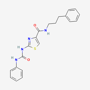 molecular formula C20H20N4O2S B2436501 N-(3-phenylpropyl)-2-(3-phenylureido)thiazole-4-carboxamide CAS No. 955681-43-3