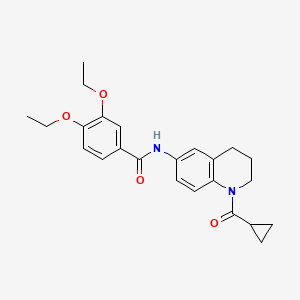 molecular formula C24H28N2O4 B2436508 N-(1-cyclopropanecarbonyl-1,2,3,4-tetrahydroquinolin-6-yl)-3,4-diethoxybenzamide CAS No. 946245-43-8