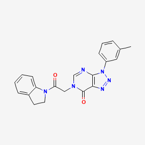 B2436515 6-[2-(2,3-Dihydroindol-1-yl)-2-oxoethyl]-3-(3-methylphenyl)triazolo[4,5-d]pyrimidin-7-one CAS No. 872591-00-9