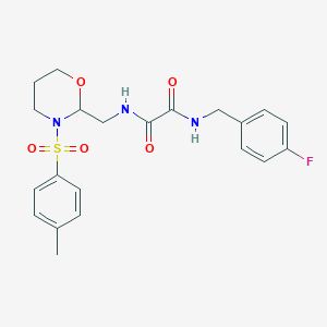 molecular formula C21H24FN3O5S B2436544 N1-(4-fluorobenzyl)-N2-((3-tosyl-1,3-oxazinan-2-yl)methyl)oxalamide CAS No. 869071-31-8