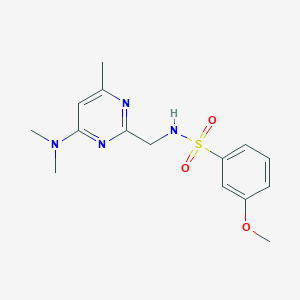 molecular formula C15H20N4O3S B2436583 N-((4-(dimethylamino)-6-methylpyrimidin-2-yl)methyl)-3-methoxybenzenesulfonamide CAS No. 1797811-93-8