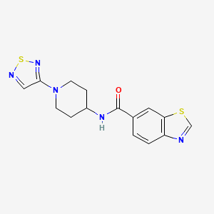 molecular formula C15H15N5OS2 B2436592 N-[1-(1,2,5-thiadiazol-3-yl)piperidin-4-yl]-1,3-benzothiazole-6-carboxamide CAS No. 2034379-66-1
