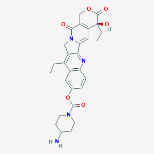 molecular formula C28H30N4O6 B024366 7-Ethyl-10-(4-amino-1-piperidino)carbonyloxycamptothecin CAS No. 185304-42-1