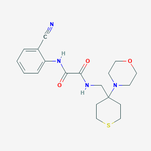molecular formula C19H24N4O3S B2436604 N'-(2-Cyanophenyl)-N-[(4-morpholin-4-ylthian-4-yl)methyl]oxamide CAS No. 2380189-46-6