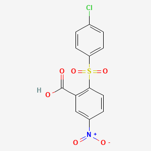 molecular formula C13H8ClNO6S B2436615 2-[(4-Chlorophenyl)sulfonyl]-5-nitrobenzoic acid CAS No. 99768-25-9
