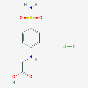 molecular formula C8H11ClN2O4S B2436619 2-(4-Sulfamoylanilino)acetic acid;hydrochloride CAS No. 2580238-54-4