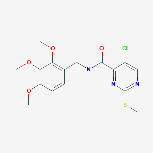 molecular formula C17H20ClN3O4S B2436620 5-chloro-N-methyl-2-methylsulfanyl-N-[(2,3,4-trimethoxyphenyl)methyl]pyrimidine-4-carboxamide CAS No. 1099817-75-0