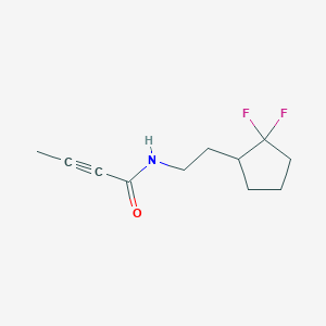 molecular formula C11H15F2NO B2436642 N-[2-(2,2-Difluorocyclopentyl)ethyl]but-2-ynamide CAS No. 2411308-16-0