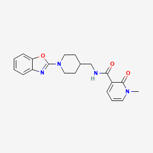 molecular formula C20H22N4O3 B2436649 N-((1-(benzo[d]oxazol-2-yl)piperidin-4-yl)methyl)-1-methyl-2-oxo-1,2-dihydropyridine-3-carboxamide CAS No. 2034443-37-1