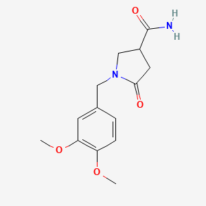 1-[(3,4-Dimethoxyphenyl)methyl]-5-oxopyrrolidine-3-carboxamide