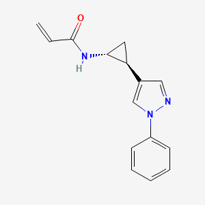 N-[(1R,2S)-2-(1-Phenylpyrazol-4-yl)cyclopropyl]prop-2-enamide