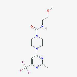 molecular formula C14H20F3N5O2 B2436677 N-(2-methoxyethyl)-4-(2-methyl-6-(trifluoromethyl)pyrimidin-4-yl)piperazine-1-carboxamide CAS No. 2034602-91-8
