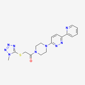 2-((1-methyl-1H-tetrazol-5-yl)thio)-1-(4-(6-(pyridin-2-yl)pyridazin-3-yl)piperazin-1-yl)ethanone