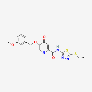 molecular formula C19H20N4O4S2 B2436704 N-(5-(ethylthio)-1,3,4-thiadiazol-2-yl)-5-((3-methoxybenzyl)oxy)-1-methyl-4-oxo-1,4-dihydropyridine-2-carboxamide CAS No. 1021212-42-9