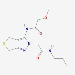 molecular formula C13H20N4O3S B2436722 2-methoxy-N-(2-(2-oxo-2-(propylamino)ethyl)-4,6-dihydro-2H-thieno[3,4-c]pyrazol-3-yl)acetamide CAS No. 1105202-03-6