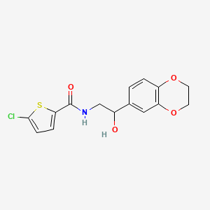 molecular formula C15H14ClNO4S B2436724 5-chloro-N-[2-(2,3-dihydro-1,4-benzodioxin-6-yl)-2-hydroxyethyl]thiophene-2-carboxamide CAS No. 2034351-92-1