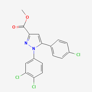 methyl 5-(4-chlorophenyl)-1-(3,4-dichlorophenyl)-1H-pyrazole-3-carboxylate