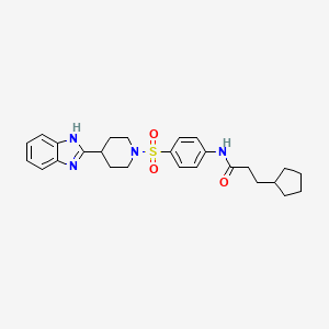 N-(4-((4-(1H-benzo[d]imidazol-2-yl)piperidin-1-yl)sulfonyl)phenyl)-3-cyclopentylpropanamide