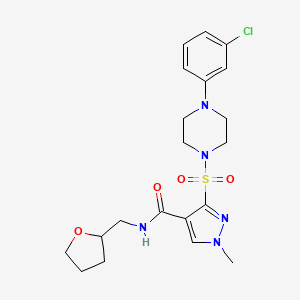 3-((4-(3-chlorophenyl)piperazin-1-yl)sulfonyl)-1-methyl-N-((tetrahydrofuran-2-yl)methyl)-1H-pyrazole-4-carboxamide