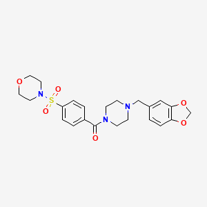 (4-(Benzo[d][1,3]dioxol-5-ylmethyl)piperazin-1-yl)(4-(morpholinosulfonyl)phenyl)methanone